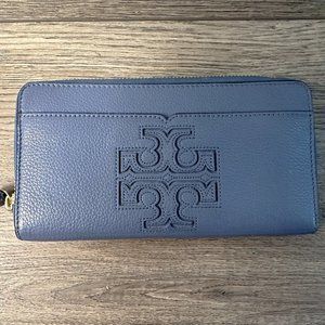 Tory Burch Bluewood Color Zip Continental Wallet